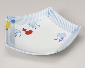 【まとめ買い10個セット品】和食器 ミ202-258 赤絵瓢五角 盛皿【キャンセル/返品不可】【ECJ】