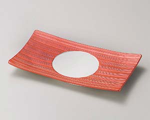 【まとめ買い10個セット品】和食器 ミ202-208 パールレッド長皿【キャンセル/返品不可】【ECJ】