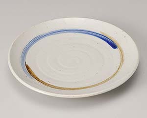 和食器 ト180-078 櫛目二色渦丸7.0皿【ECJ】