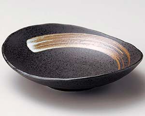 【まとめ買い10個セット品】和食器 イ222-128 白刷毛天目楕円取り鉢小【キャンセル/返品不可】【ECJ】