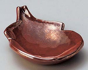 【まとめ買い10個セット品】和食器 ロ233-398 紅結晶ナス型小皿【キャンセル/返品不可】【ECJ】