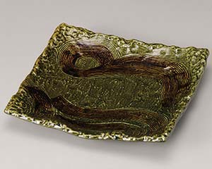 【まとめ買い10個セット品】和食器 ス237-208 織部四足正角皿10号【キャンセル/返品不可】【ECJ】