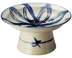 和食器 ミ240-028 手造りゴス模様高台大皿【ECJ】