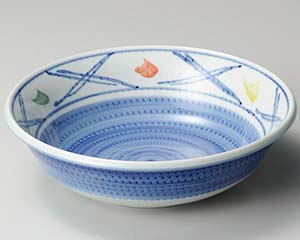 和食器 ミ249-038 三彩トチリ9.0盛鉢【ECJ】