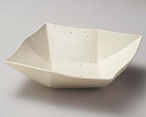 【まとめ買い10個セット品】和食器 ネ260-128 粉引オリメ角鉢中【キャンセル/返品不可】【ECJ】