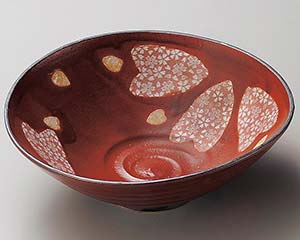 【まとめ買い10個セット品】和食器 ユ264-028 赤楽春風変型平鉢(小)【キャンセル/返品不可】【ECJ】