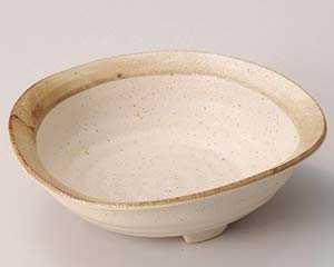 【まとめ買い10個セット品】和食器 カ266-128 砂うのふ渕茶三ツ足変形小鉢【キャンセル/返品不可】【ECJ】