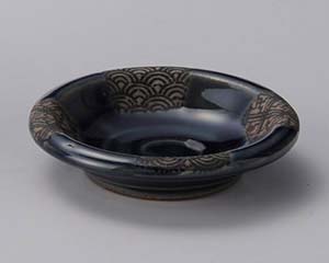 【まとめ買い10個セット品】和食器 テ302-358 藍市松青海波玉小皿【キャンセル/返品不可】【ECJ】