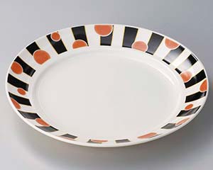 和食器 ミ313-048 朱丸9.0皿【ECJ】