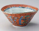 【まとめ買い10個セット品】和食器 ユ318-018 赤絵間取草花6.5変型丼【キャンセル/返品不可】【ECJ】