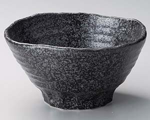 【まとめ買い10個セット品】和食器 タ319-118 黒油滴6.5変形丼【キャンセル/返品不可】【ECJ】