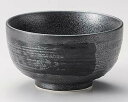和食器 ワ338-058 黒御影外黒刷毛4.1ロクロ目丼【ECJ】