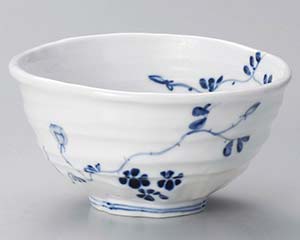 【まとめ買い10個セット品】和食器 ミ326-018 染付花絵変形5.8丼【キャンセル/返品不可】【ECJ】