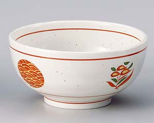 【まとめ買い10個セット品】和食器 ホ335-288 赤絵波丸紋5.5丼【キャンセル/返品不可】【ECJ】