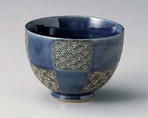 【まとめ買い10個セット品】和食器 テ352-128 藍市松青海波姫丼(大)【キャンセル/返品不可】【ECJ】