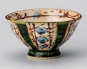 【まとめ買い10個セット品】和食器 ハ362-078 織部ペルシャ紋飯碗【キャンセル/返品不可】【ECJ】