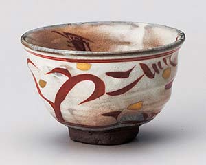 【まとめ買い10個セット品】和食器 ユ362-398 赤絵波茶碗【キャンセル/返品不可】【ECJ】