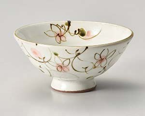 【まとめ買い10個セット品】和食器 ハ362-138 粉引花唐草飯碗(紅)【キャンセル/返品不可】【ECJ】