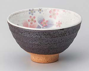 【まとめ買い10個セット品】和食器 ハ367-468 粉引舞桜飯碗(紫)【キャンセル/返品不可】【ECJ】