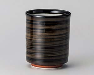 【まとめ買い10個セット品】和食器 イ381-108 黒鉄砂切立六兵衛寿司湯呑【キャンセル/返品不可】【ECJ】