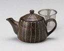【まとめ買い10個セット品】和食器 キ394-118 錆伊賀十草ポット(茶こし付)【キャンセル/返品不可】【ECJ】