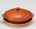 【まとめ買い10個セット品】和食器 メ401-128 5号赤楽柳川鍋(受皿付)【キャンセル/返品不可】【ECJ】