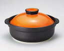 【まとめ買い10個セット品】和食器 コ404-338 宴オレンジ/黒10号鍋【キャンセル/返品不可】【ECJ】