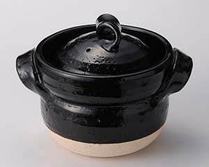 【まとめ買い10個セット品】和食器 メ406-258 黒釉五合御飯鍋【キャンセル/返品不可】【ECJ】