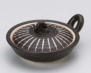 【まとめ買い10個セット品】和食器 ロ408-018 黒彫十草目玉焼き器【キャンセル/返品不可】【ECJ】