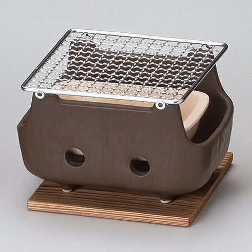 【まとめ買い10個セット品】和食器 ス416-178 黒串焼きコンロ(小)(金網・板付)【キャンセル/返品不可】【ECJ】