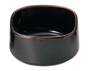 【まとめ買い10個セット品】和食器 ユ438-368 柚子天目 角4.0小鉢【キャンセル/返品不可】【ECJ】