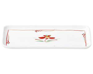 【まとめ買い10個セット品】和食器 ホ128-188 赤絵花紋 突出皿【キャンセル/返品不可】【ECJ】