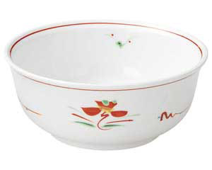 【まとめ買い10個セット品】和食器 ホ329-018 赤絵花紋 6.0多用丼【キャンセル/返品不可】【ECJ】