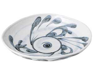 【まとめ買い10個セット品】和食器 ユ481-678 砥部風唐草 楕円麺皿【キャンセル/返品不可】【ECJ】