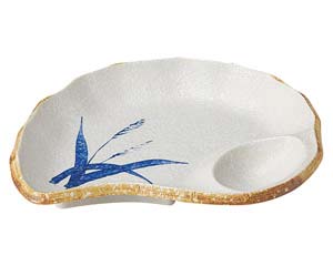 【まとめ買い10個セット品】和食器 ヤ461-678 白淡雪ススキ 貝型刺身皿【キャンセル/返品不可】【ECJ】