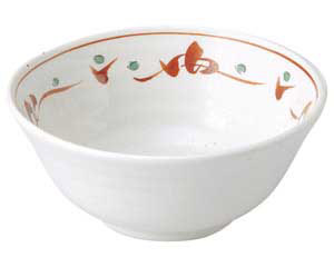 【まとめ買い10個セット品】和食器 ヤ487-668 赤絵唐草紋 5.0茶漬丼【キャンセル/返品不可】【ECJ】