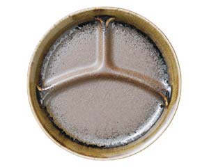 【まとめ買い10個セット品】 ア499-208 南蛮織部丸仕切皿(小)【キャンセル/返品不可】【ECJ】