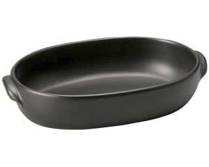 【まとめ買い10個セット品】 ス602-078 ブラックセラム(超耐熱・直火OK!!) 新型オーバルグラタン(中)【キャンセル/返品不可】【ECJ】