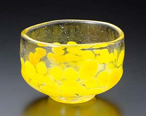 【まとめ買い10個セット品】 ワ392-098 吹ガラス 抹茶&小鉢 イエロー【キャンセル/返品不可】【ECJ】