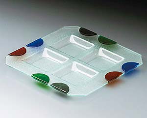 【まとめ買い10個セット品】 ワ645-148 ガラス つば形四角盛皿【キャンセル/返品不可】【ECJ】