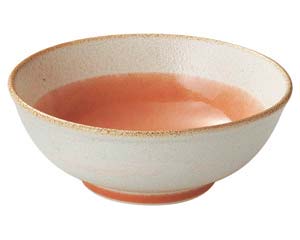 【まとめ買い10個セット品】 ミ668-158 釉彩(若草・ピンク) ピンク玉渕6.5丼【キャンセル/返品不可】【ECJ】