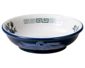 【まとめ買い10個セット品】 ホ666-698 ルリ白竜 5.5インチ深皿【キャンセル/返品不可】【ECJ】