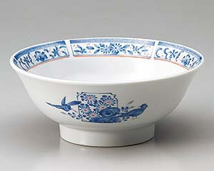 【まとめ買い10個セット品】 イ678-198 藍花鳥6.8高台丼【キャンセル/返品不可】【ECJ】