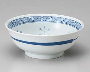 【まとめ買い10個セット品】 ホ683-038 染付ホタル牡丹ラーメン丼【キャンセル/返品不可】【ECJ】