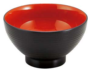 【まとめ買い10個セット品】 エ691-218 [A]5寸乱筋木目丼 黒内朱【キャンセル/返品不可】【ECJ】