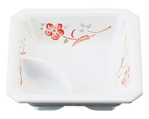 【まとめ買い10個セット品】 エ699-258 [TA]隅切タレ付角鉢 赤絵[洗]【キャンセル/返品不可】【ECJ】