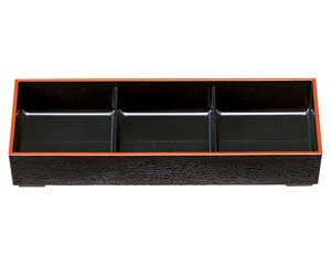 【まとめ買い10個セット品】 エ699-108 [A]泉寿弁当 黒渕朱3ツ仕切親【キャンセル/返品不可】【ECJ】