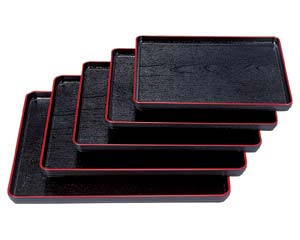 【まとめ買い10個セット品】 ヌ708-598 [TA]耐熱大寿木目盆 黒天朱尺1【キャンセル/返品不可】【ECJ】