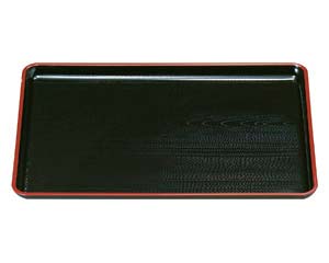 【まとめ買い10個セット品】 エ710-318 [A]一休木目盆 黒天朱 尺6寸【キャンセル/返品不可】【ECJ】