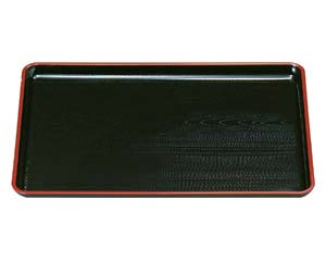 【まとめ買い10個セット品】 エ710-328 [A]一休木目盆 黒天朱NS 尺1寸[ノンスリップ加工]【キャンセル/..